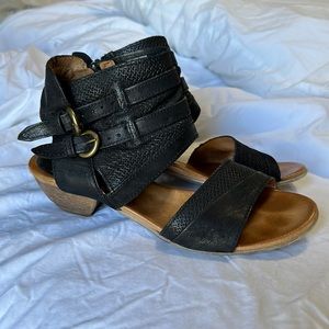 Miz Mooz Black Leather Sandal Heel